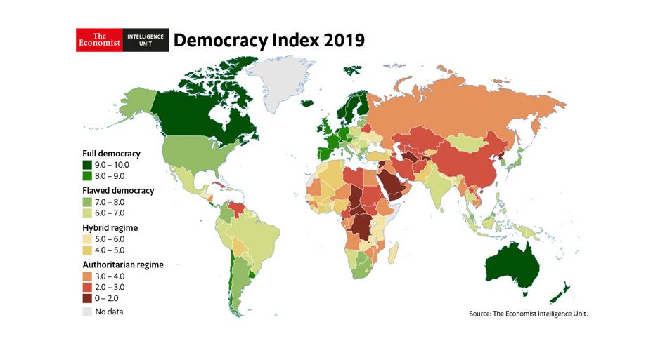 کاهش شاخص دمُکراسی در جهان