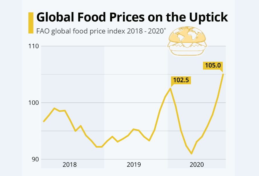 افزایش قیمت غذا در جهان در سالی که گذشت
